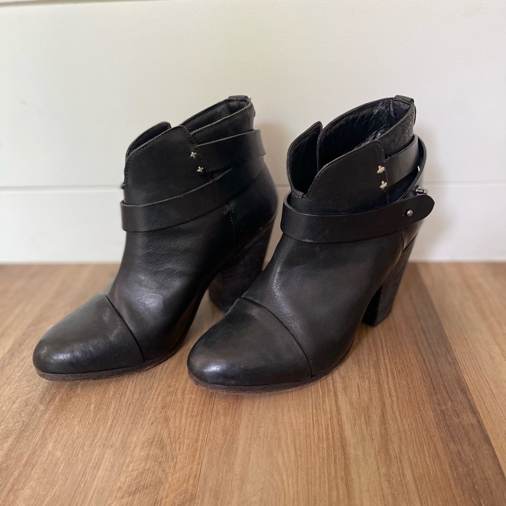 Rag and Bone Black Leather Ankle Boot